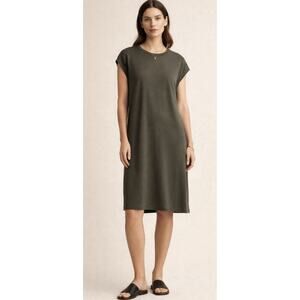 Eileen Fisher Sz M knit Sleeveless Contemporary Minimalist lagenlook Dress